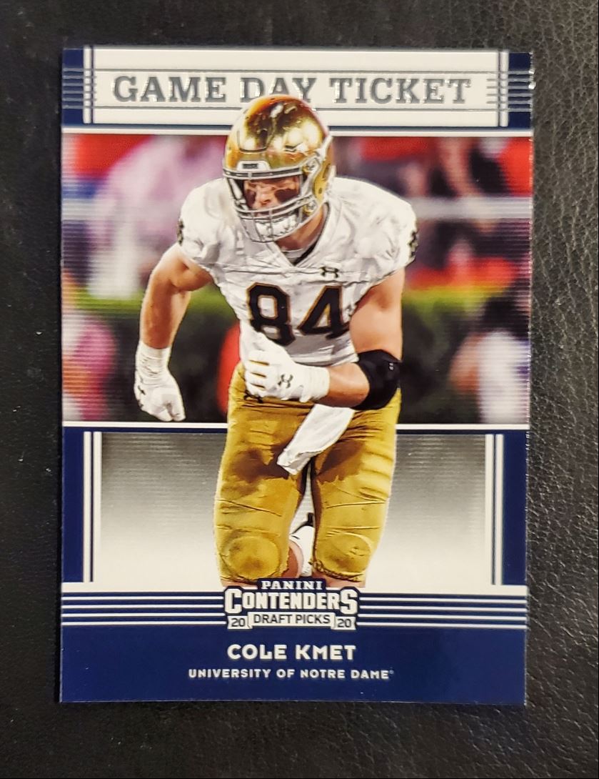 2020 Panini Contenders Draft Picks Game Day Ticket Cole Kmet