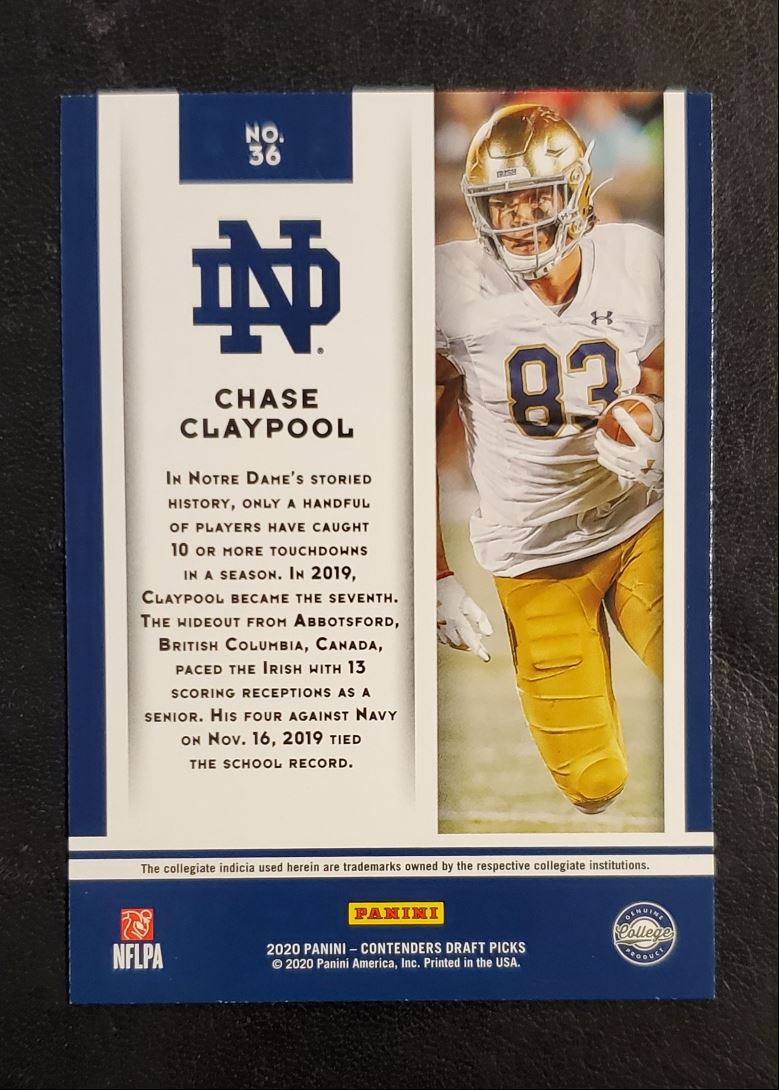 2020 Panini Contenders Draft Picks Game Day Ticket Chase Claypool