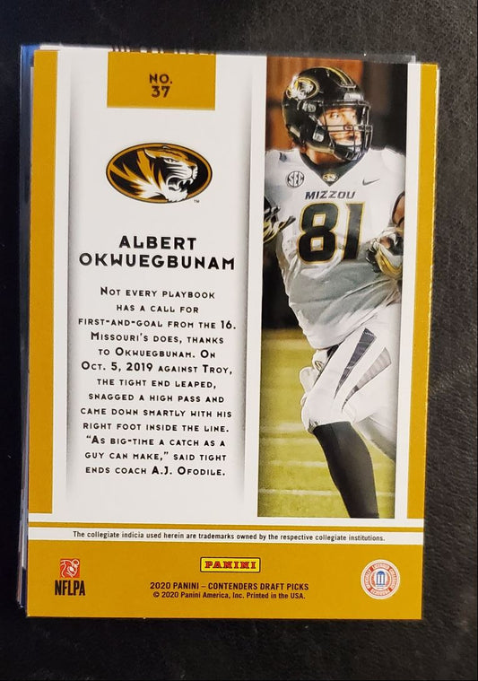 2020 Panini Contenders Draft Picks Game Day Ticket Albert Okwuegbunam