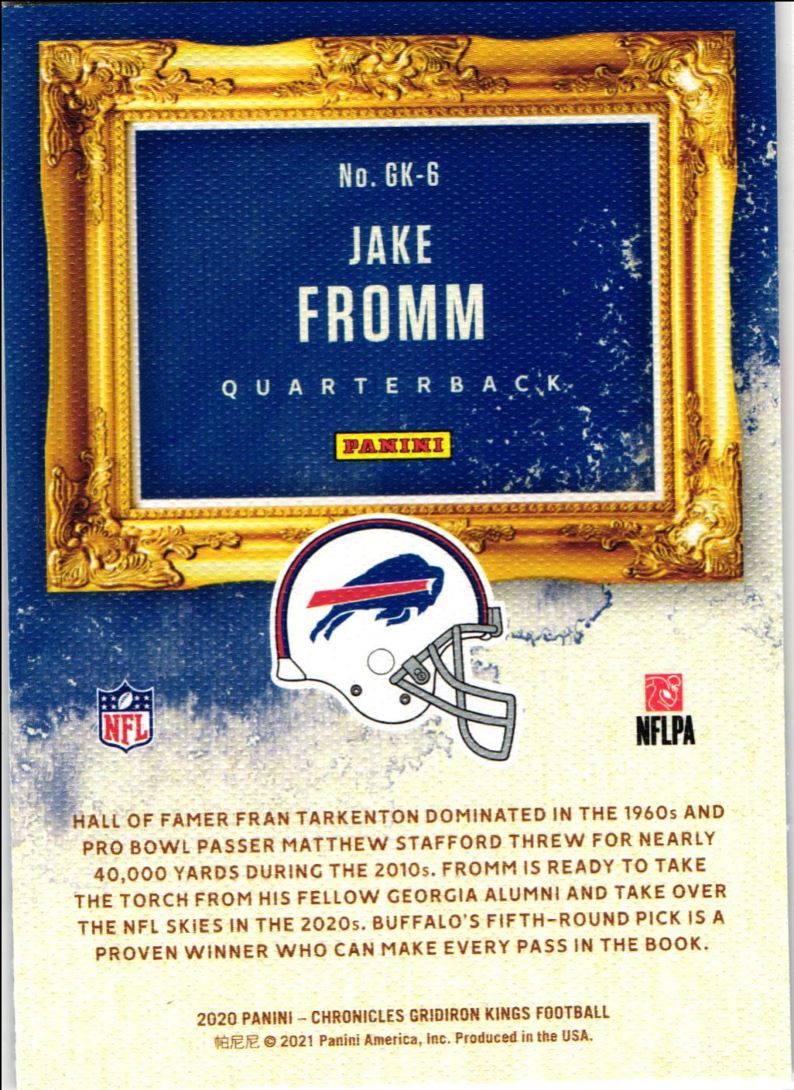 2020 Panini Gridiron Kings Football Jake Fromm