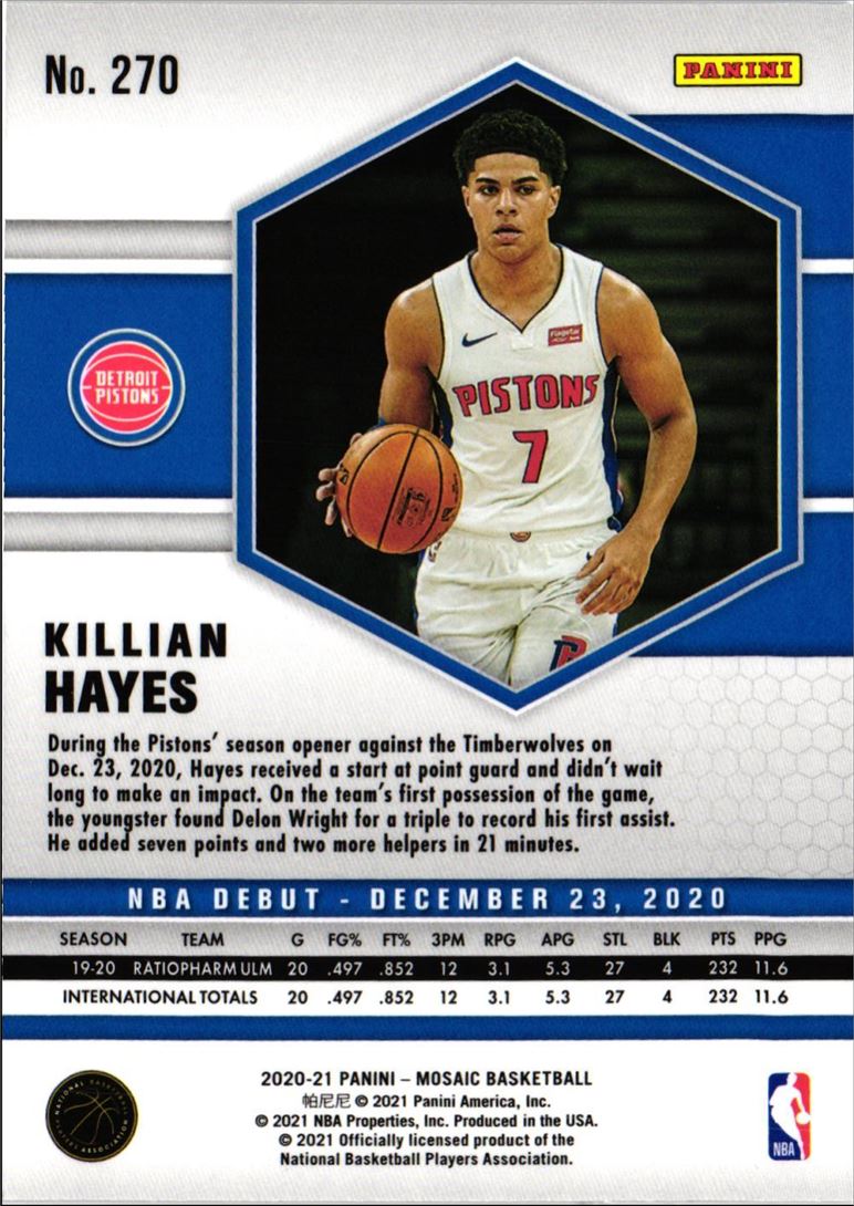 2020 Panini Mosaic Killian Hayes