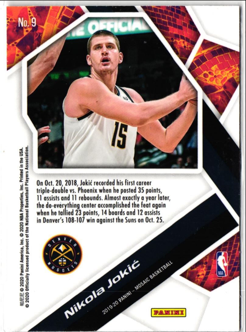 2020 Panini Mosaic Will to Win Nikola Jokic