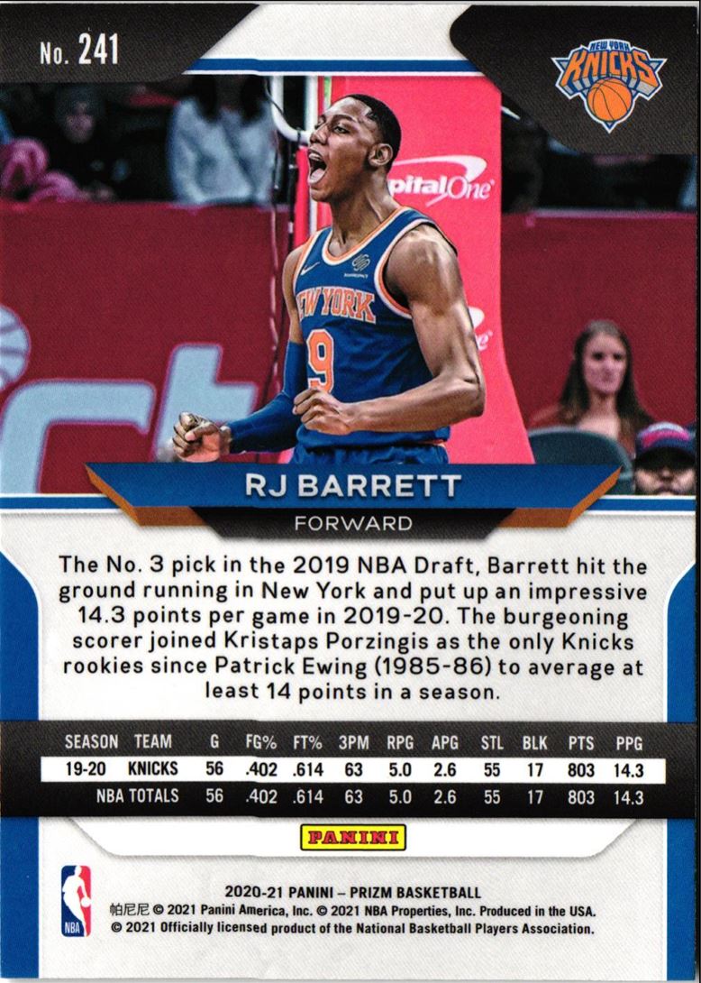 2020 Panini Prizm RJ Barrett