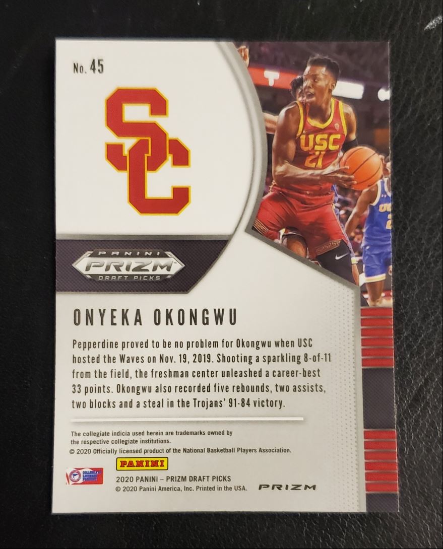 2020 Panini Prizm Draft Picks Collegiate Onyeka Okongwu