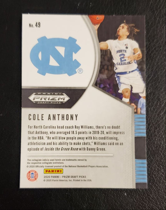 2020 Panini Prizm Draft Picks Collegiate Cole Anthony