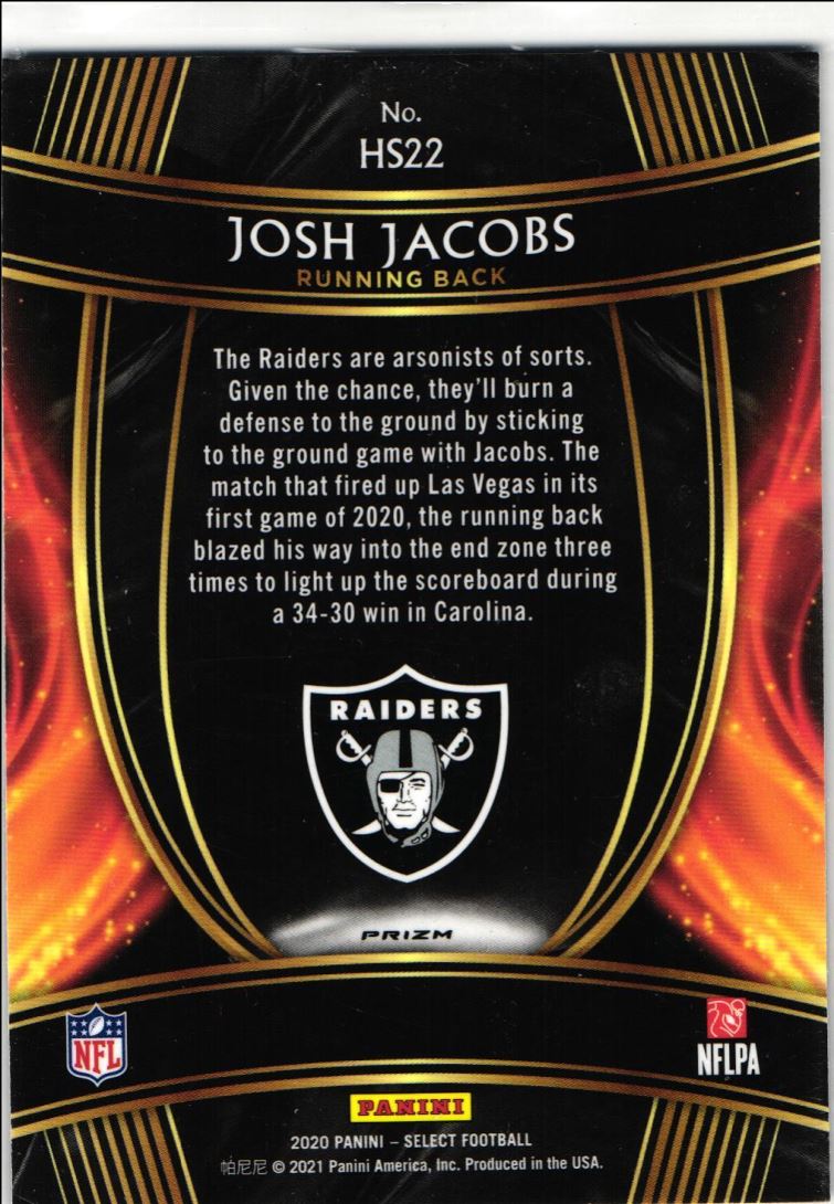 2020 Panini Select Hot Stars Josh Jacobs