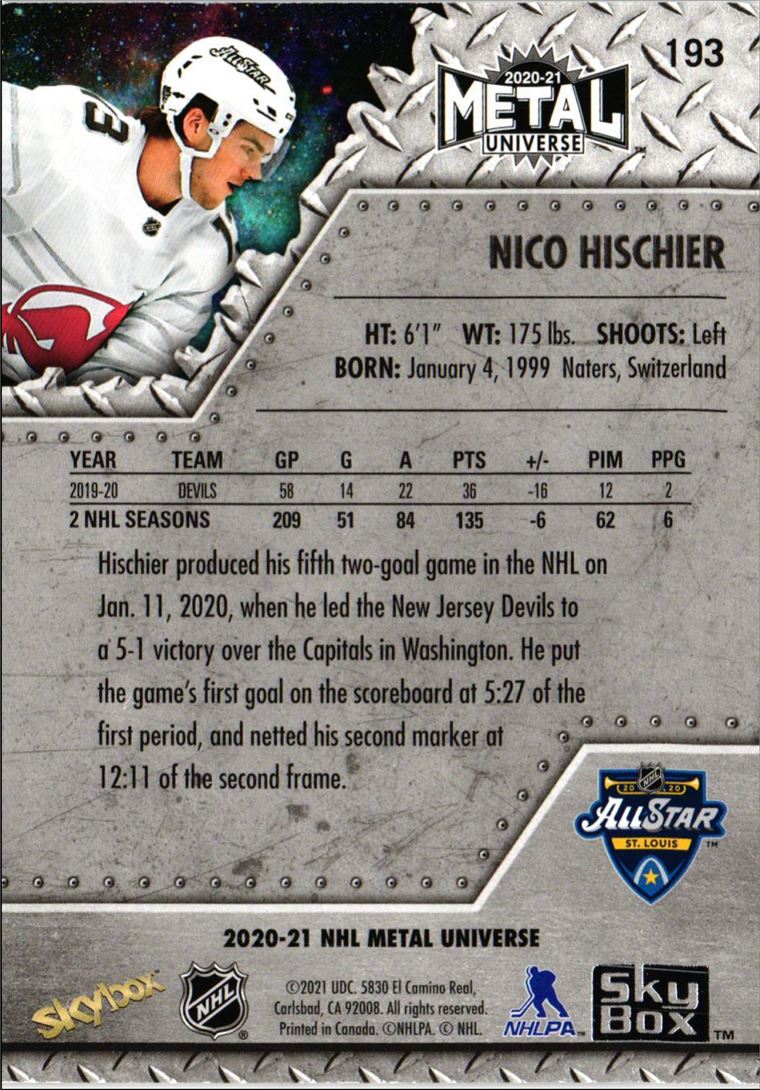 2020 Skybox Metal Universe Nico Hischier