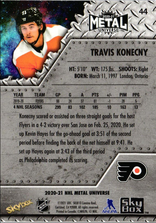 2020 Skybox Metal Universe Spectrum Blue Travis Konecny