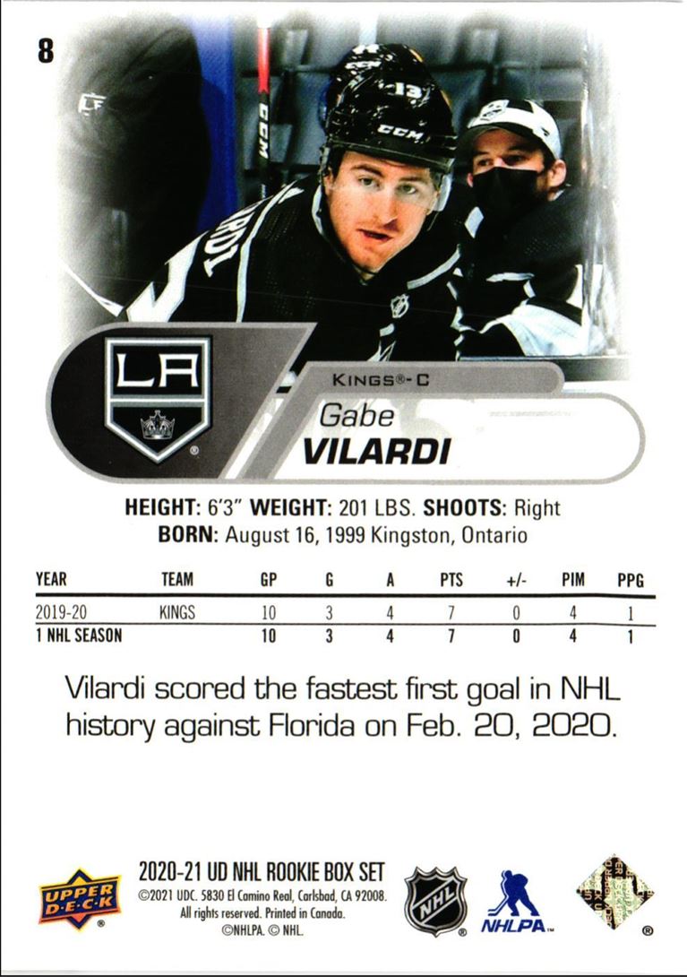 2020 Upper Deck NHL Star Rookies Box Set Gabe Vilardi