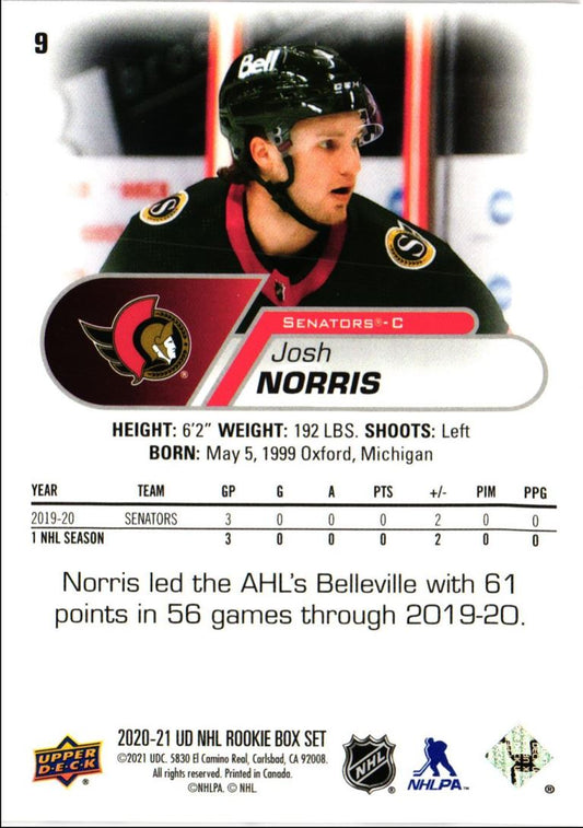 2020 Upper Deck NHL Star Rookies Box Set Josh Norris