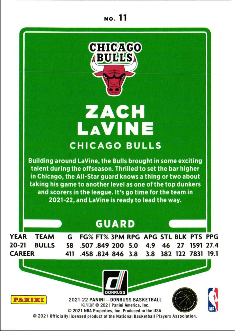 2021 Donruss Zach LaVine