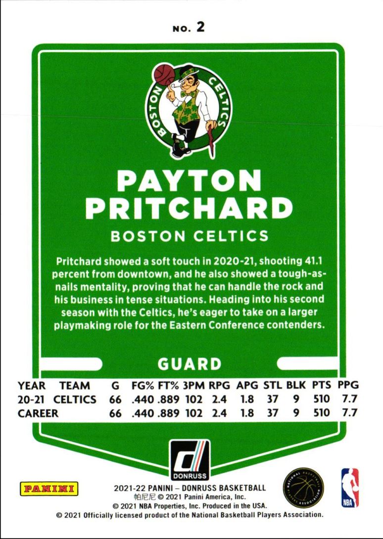 2021 Donruss Payton Pritchard