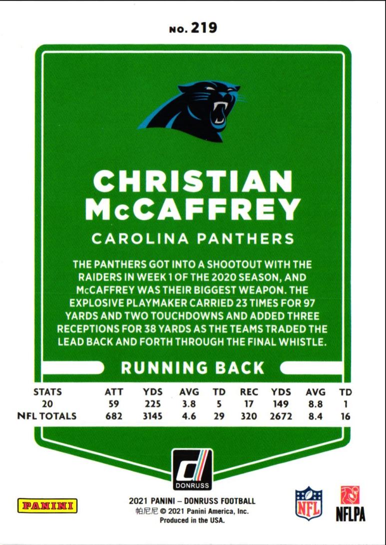 2021 Donruss Christian McCaffrey