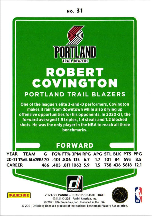 2021 Donruss Robert Covington