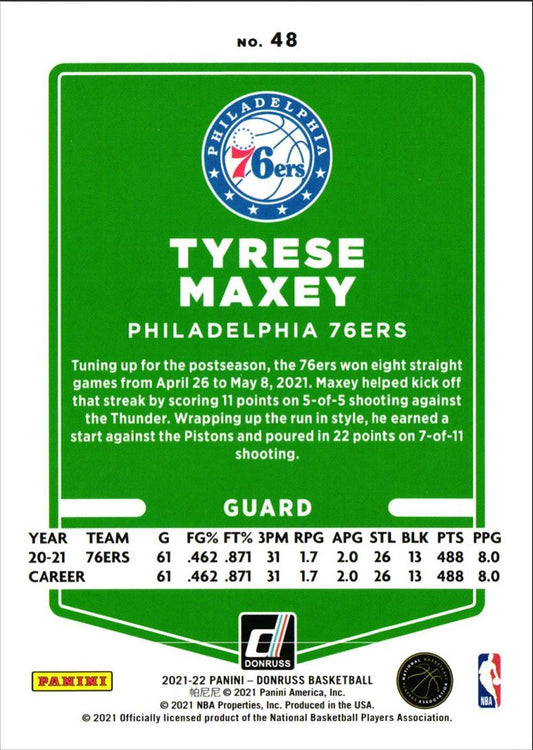 2021 Donruss Tyrese Maxey