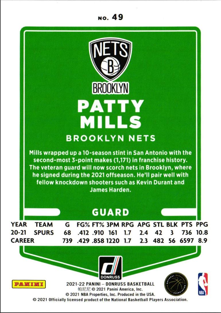 2021 Donruss Patty Mills