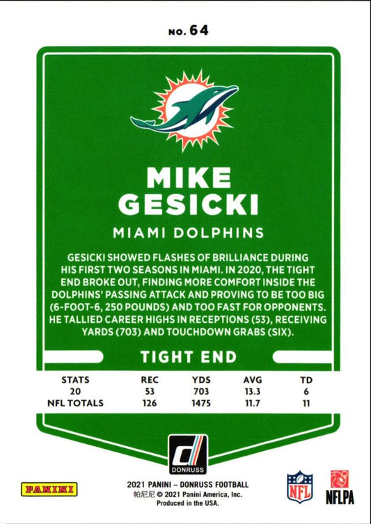 2021 Donruss Mike Gesicki