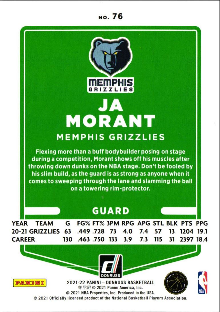 2021 Donruss Ja Morant