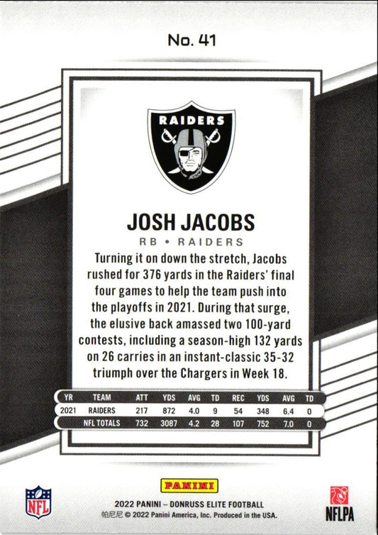 2021 Donruss Elite Josh Jacobs