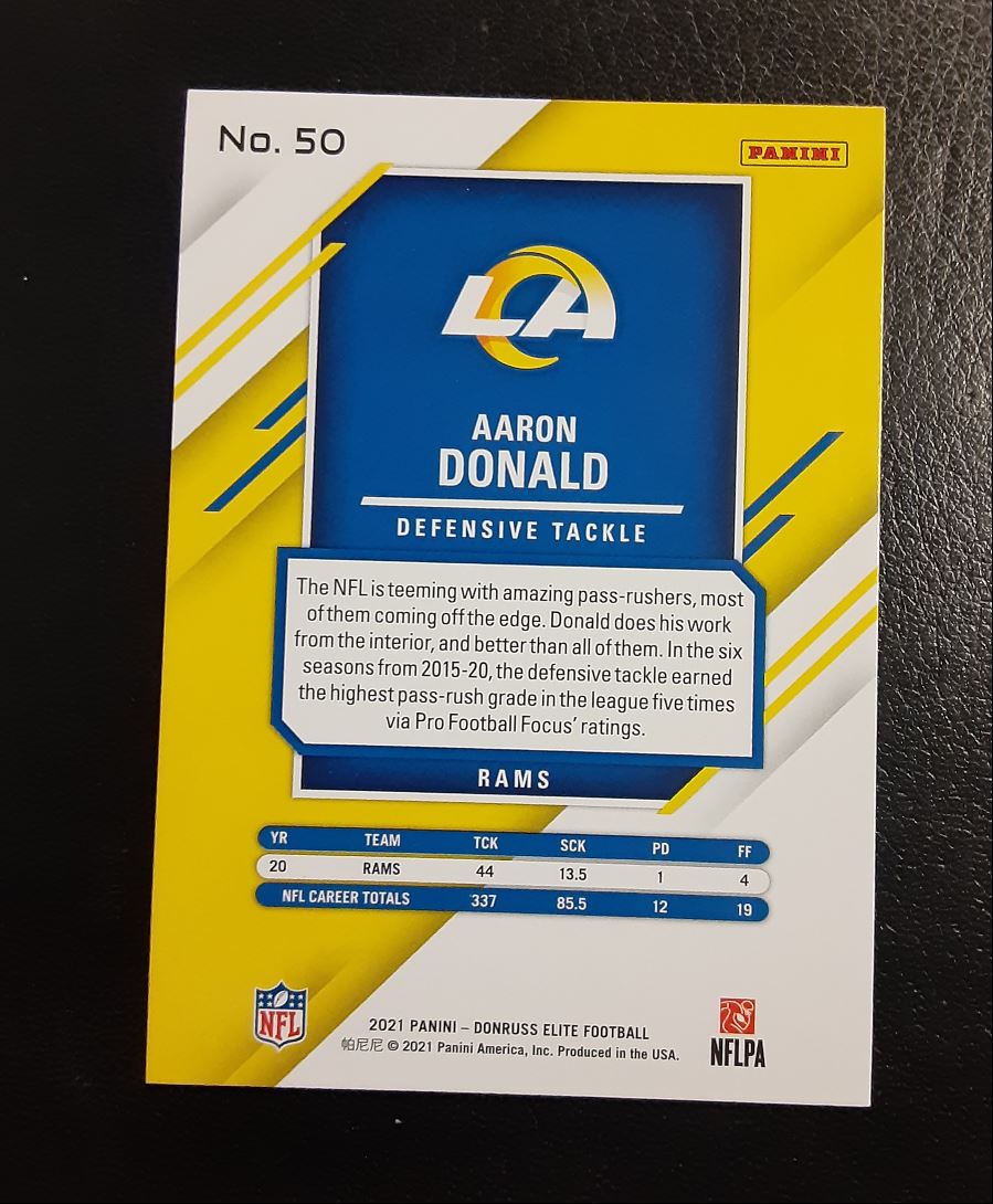 2021 Donruss Elite Aaron Donald