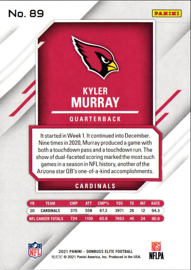 2021 Donruss Elite Kyler Murray