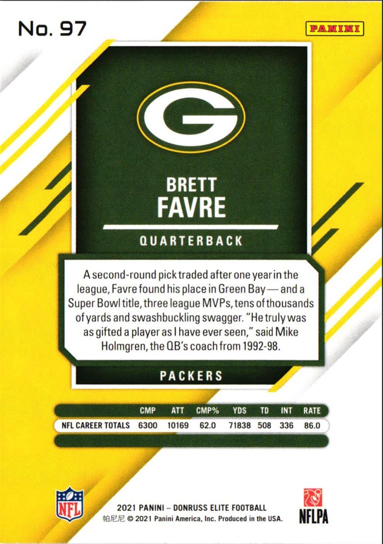 2021 Donruss Elite Brett Favre