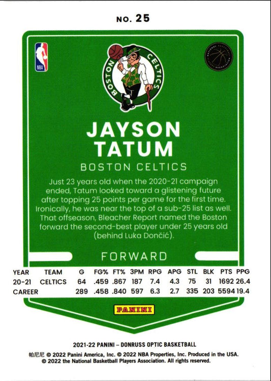 2021 Donruss Optic Jayson Tatum