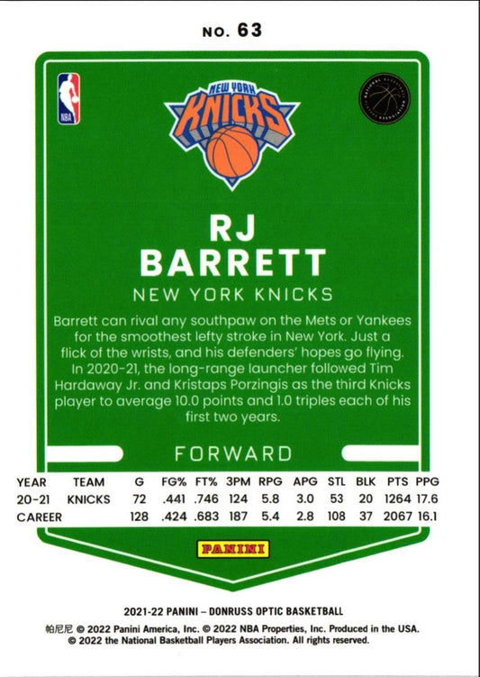 2021 Donruss Optic R.J. Barrett