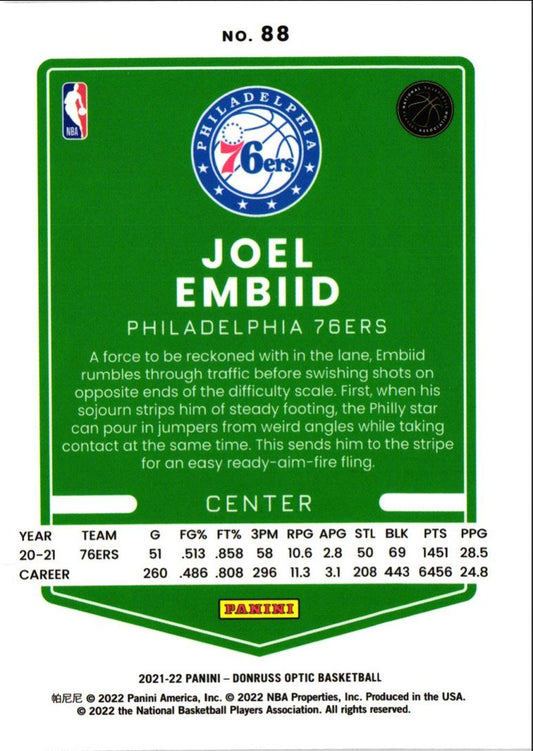 2021 Donruss Optic Joel Embiid