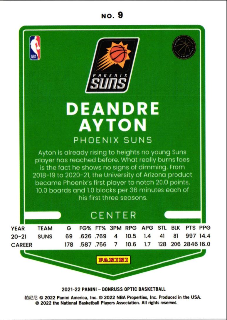 2021 Donruss Optic Deandre Ayton