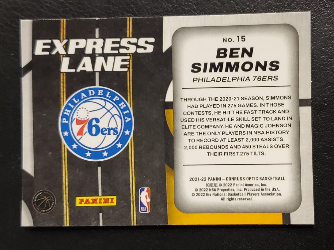 2021 Donruss Optic Express Lane Holo Ben Simmons