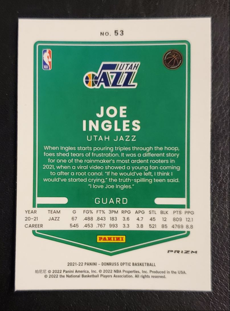 2021 Donruss Optic Holo Joe Ingles