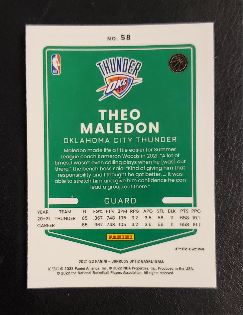 2021 Donruss Optic Holo Theo Maledon