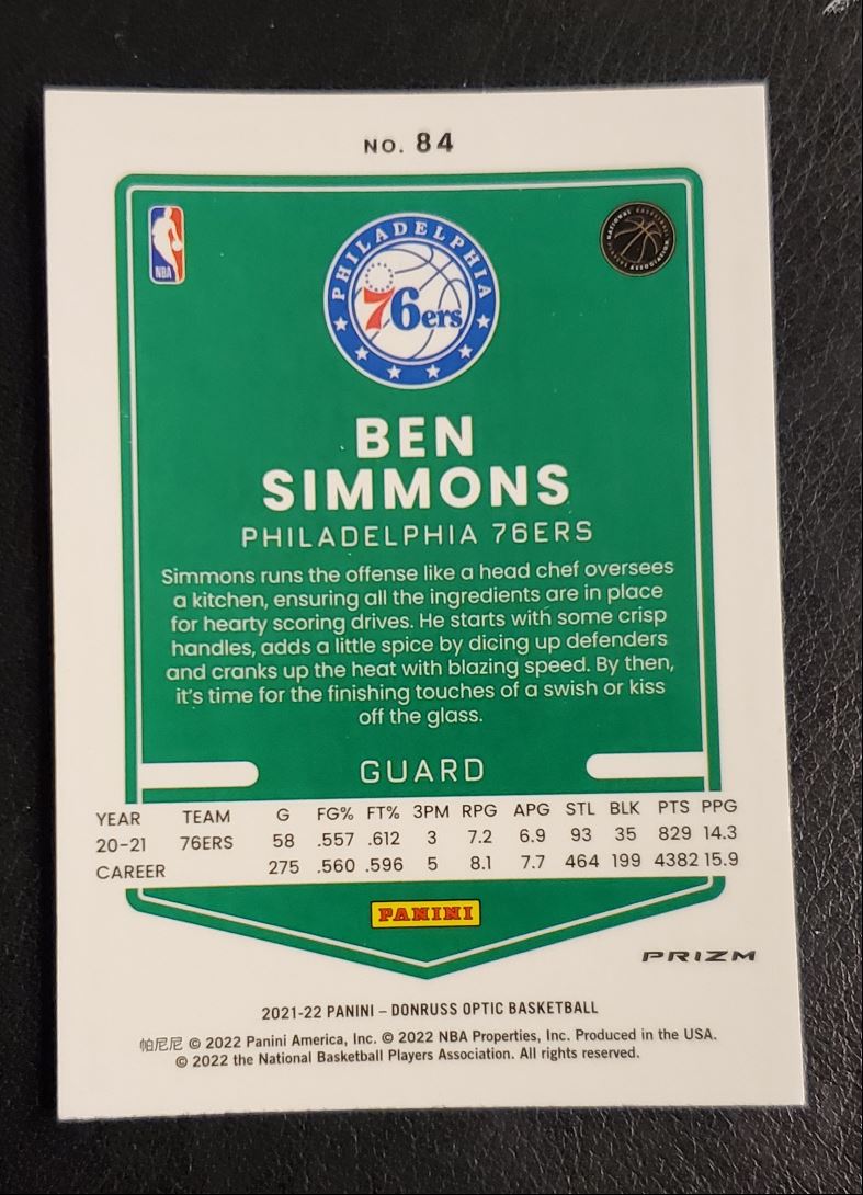 2021 Donruss Optic Holo Ben Simmons