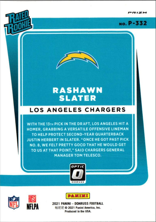 2021 Donruss Optic Rated Rookie Preview Red and Green Rashawn Slater