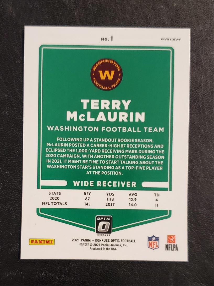 2021 Donruss Optic Silver Prizm Terry McLaurin