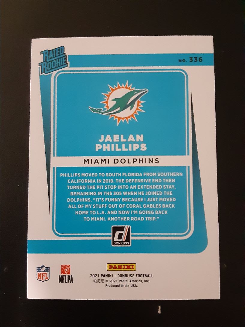 2021 Donruss Rated Rookie Jaelan Phillips