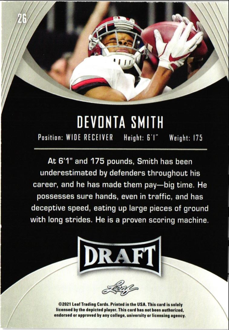 2021 Leaf Draft DeVonta Smith