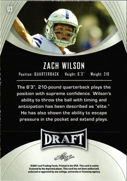 2021 Leaf Draft Zach Wilson