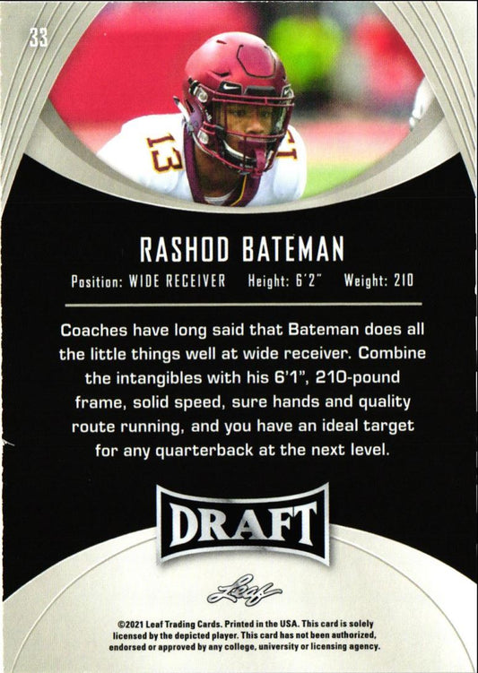 2021 Leaf Draft Rashod Bateman