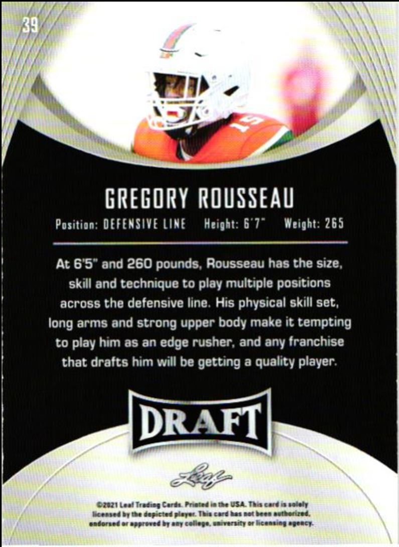 2021 Leaf Draft Gregory Rousseau