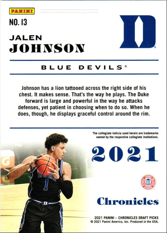 2021 Panini Chronicles Draft Picks Jalen Johnson