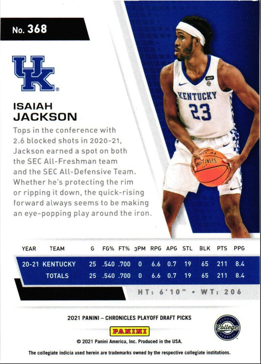 2021 Panini Chronicles Draft Picks Isaiah Jackson