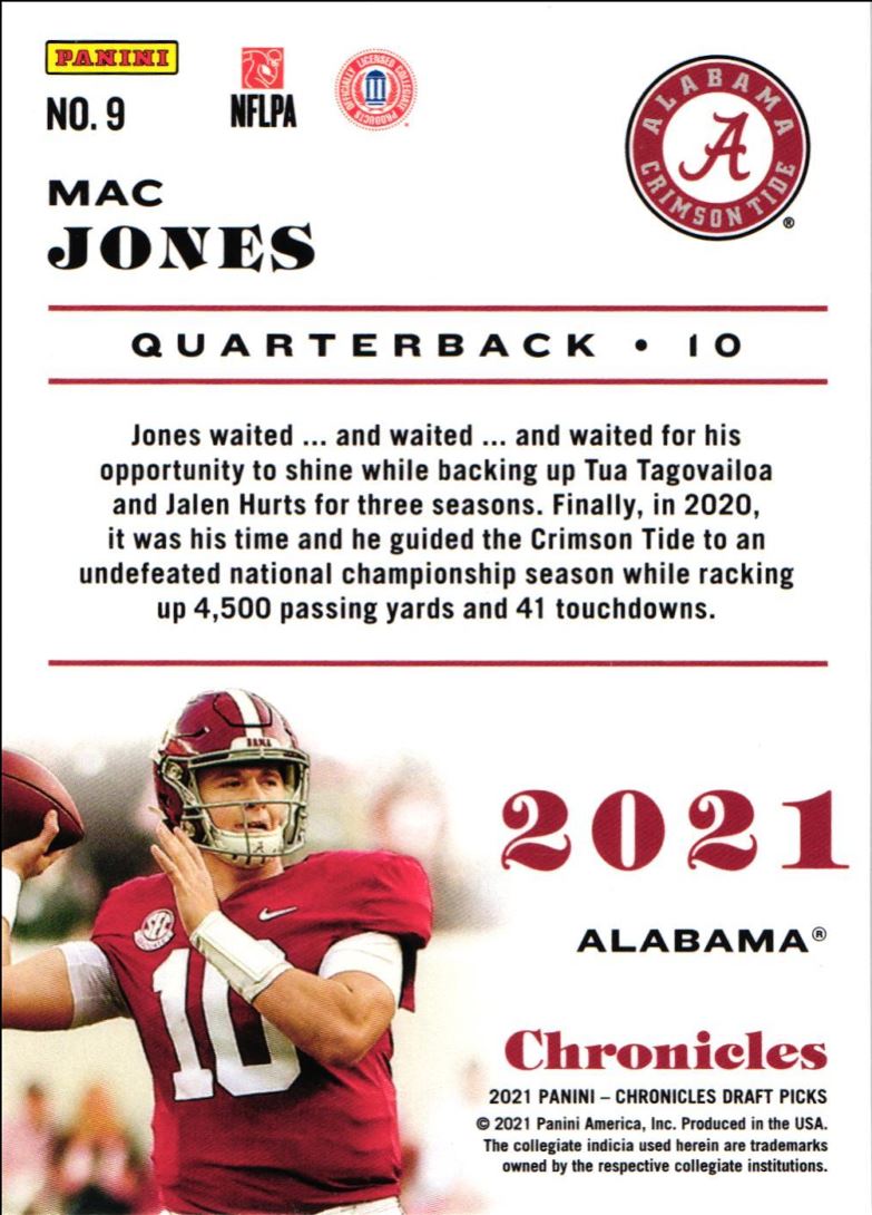 2021 Panini Chronicles Draft Picks Mac Jones