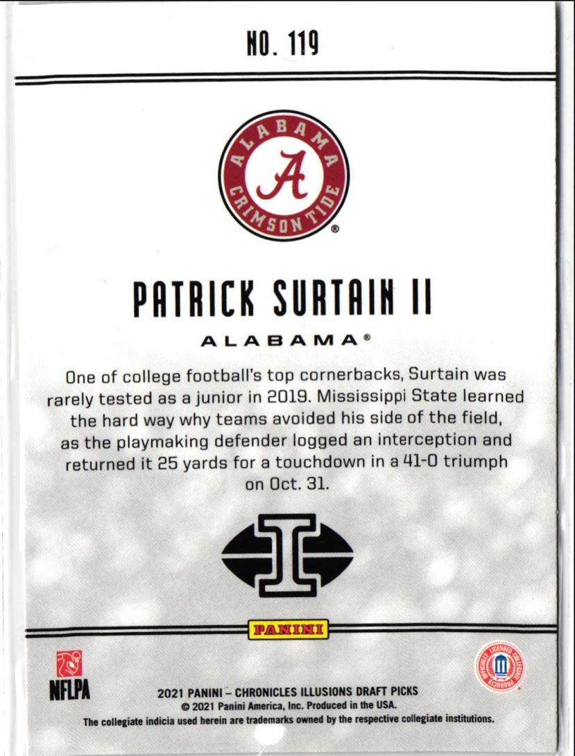 2021 Panini Chronicles Illusions Draft Picks Patrick Surtain II