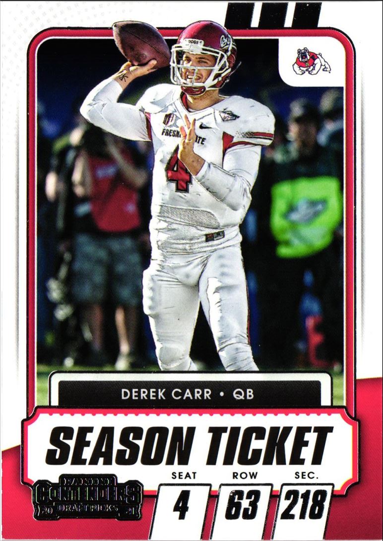 2021 Panini Contenders Draft Picks Derek Carr