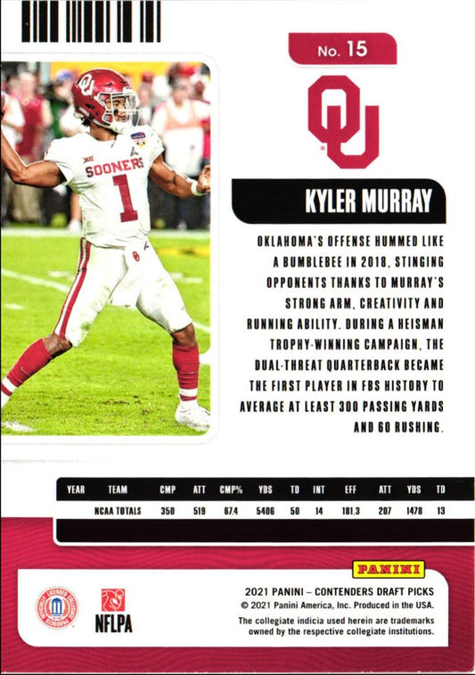 2021 Panini Contenders Draft Picks Kyler Murray