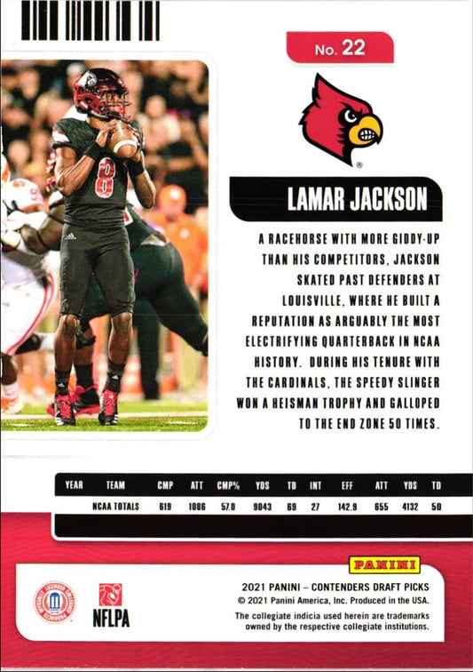 2021 Panini Contenders Draft Picks Lamar Jackson