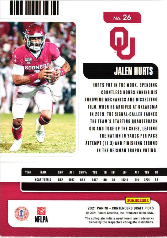 2021 Panini Contenders Draft Picks Jalen Hurts