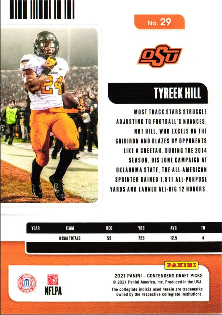 2021 Panini Contenders Draft Picks Tyreek Hill